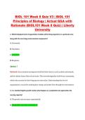 BIOL 101 Week 8 Quiz V1&ndash;V3 &vert; BIOL 101 Principles of Biology &vert; Liberty University &vert; Actual Q&A with Rationale &lpar;BIOL101 Week 8 Quiz&rpar;