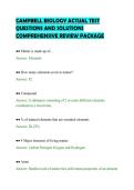 CAMPBELL BIOLOGY ACTUAL TEST&NewLine;QUESTIONS AND SOLUTIONS&NewLine;COMPREHENSIVE REVIEW PACKAGE&NewLine;