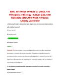 BIOL 101 Week 10 Quiz V3 &vert; BIOL 101 &NewLine;Principles of Biology &vert; Actual Q&A with &NewLine;Rationale &lpar;BIOL101 Week 10 Quiz&rpar; &vert; &NewLine;Liberty University