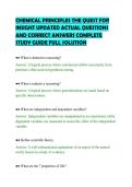CHEMICAL PRINCIPLES THE QUEST FOR&NewLine;INSIGHT UPDATED ACTUAL QUESTIONS&NewLine;AND CORRECT ANSWERS COMPLETE&NewLine;STUDY GUIDE FULL SOLUTION