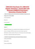 CHM 2210 Final Exam V1&ndash;V3 &vert; CHM 2210 Organic Chemistry I &vert; University of Central Florida &vert; Actual Q&A with Rationale &lpar;CHM2210 Final Exam&rpar;