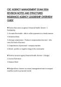 CIC AGENCY MANAGEMENT EXAM 2026&NewLine;REVISION NOTES AND STRUCTURED&NewLine;INSURANCE AGENCY LEADERSHIP OVERVIEW&NewLine;GUIDE&NewLine;