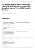 ATI Capstone Maternal Newborn Assessment Exam &vert; With 100&percnt; Correct Answers graded A&plus; Guaranteed Success&excl;&excl; Newest 2026 Complete Questions&NewLine;&NewLine;