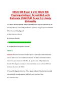 COUC 546 Exam 2 V3 &vert; COUC 546 &NewLine;Psychopathology &vert; Actual Q&A with &NewLine;Rationale &lpar;COUC546 Exam 2&rpar; &vert; Liberty &NewLine;University 