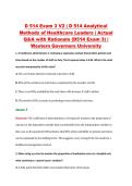 D 514 Exam 3 V2 &vert; D 514 Analytical &NewLine;Methods of Healthcare Leaders &vert; Actual &NewLine;Q&A with Rationale &lpar;D514 Exam 3&rpar; &vert; &NewLine;Western Governors University 