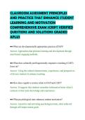 CLASSROOM ASSESSMENT PRINCIPLES&NewLine;AND PRACTICE THAT ENHANCE STUDENT&NewLine;LEARNING AND MOTIVATION&NewLine;COMPREHENSIVE EXAM SCRIPT VERIFIED&NewLine;QUESTIONS AND SOLUTIONS GRADED&NewLine;APLUS&NewLine;