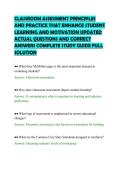 CLASSROOM ASSESSMENT PRINCIPLES&NewLine;AND PRACTICE THAT ENHANCE STUDENT&NewLine;LEARNING AND MOTIVATION UPDATED&NewLine;ACTUAL QUESTIONS AND CORRECT&NewLine;ANSWERS COMPLETE STUDY GUIDE FULL&NewLine;SOLUTION