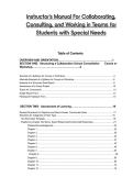 Instructor&rsquo;s Manual For Collaborating&comma;&NewLine;Consulting&comma; and Working in Teams for&NewLine;Students with Special Needs&NewLine;