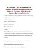 D 514 Exam 2 V2 &vert; D 514 Analytical &NewLine;Methods of Healthcare Leaders &vert; Actual &NewLine;Q&A with Rationale &lpar;D514 Exam 2&rpar; &vert; &NewLine;Western Governors University 