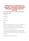 D 522 Exam 4 V1 &vert; D 522 Python for IT &NewLine;Automation &vert; Actual Q&A with Rationale &NewLine;&lpar;D522 Exam 4&rpar; &vert; Western Governors &NewLine;University 