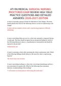 ATI RN MEDICAL SURGICAL NURSING PROCTORED EXAM REVIEW HIGH YIELD PRACTICE QUESTIONS AND DETAILED ANSWERS &lpar;2026-2027&rpar; EDITION