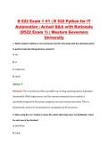 D 522 Exam 1 V1 &vert; D 522 Python for IT &NewLine;Automation &vert; Actual Q&A with Rationale &NewLine;&lpar;D522 Exam 1&rpar; &vert; Western Governors &NewLine;University 