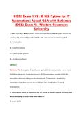 D 522 Exam 1 V2 &vert; D 522 Python for IT &NewLine;Automation &vert; Actual Q&A with Rationale &NewLine;&lpar;D522 Exam 1&rpar; &vert; Western Governors &NewLine;University