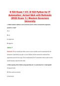 D 522 Exam 1 V3 &vert; D 522 Python for IT &NewLine;Automation &vert; Actual Q&A with Rationale &NewLine;&lpar;D522 Exam 1&rpar; &vert; Western Governors &NewLine;University 