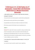 D 522 Exam 2 V1 &vert; D 522 Python for IT &NewLine;Automation &vert; Actual Q&A with Rationale &NewLine;&lpar;D522 Exam 2&rpar; &vert; Western Governors &NewLine;University 