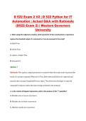 D 522 Exam 2 V2 &vert; D 522 Python for IT &NewLine;Automation &vert; Actual Q&A with Rationale &NewLine;&lpar;D522 Exam 2&rpar; &vert; Western Governors &NewLine;University 