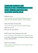COMPUTER FORENSICS AND INVESTIGATIONS CERTIFICATION EVALUATION EXAMS SET FULL QUESTIONS AND COMPLETE SOLUTION&period;pdf&NewLine;&NewLine;