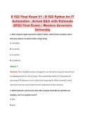 D 522 Final Exam V1 &vert; D 522 Python for IT &NewLine;Automation &vert; Actual Q&A with Rationale &NewLine;&lpar;D522 Final Exam&rpar; &vert; Western Governors &NewLine;University