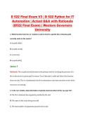 D 522 Final Exam V1&ndash;V3 &vert; D 522 Python for IT Automation &vert; Western Governors University &vert; Actual Q&A with Rationale &lpar;D522 Final Exam&rpar;