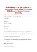 D 522 Exam 4 V1&ndash;V3 &vert; D 522 Python for IT Automation &vert; Western Governors University &vert; Actual Q&A with Rationale &lpar;D522 Exam 4&rpar;