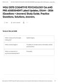 WGU D570 COGNITIVE PSYCHOLOGY OA AND PRE ASSESSMENT Latest Updates&comma; EXAM - 2026 &lpar;Questions &plus; Answers&rpar; Study Guide&comma; Practice Questions&comma; Solutions&comma; Answers&comma;&NewLine;&NewLine;