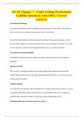 AU 62 Chapter 7 - Underwriting Professional&NewLine;Liability Questions with 100&percnt; Correct&NewLine;Answers