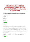 HSC 4555 Exam 1 V1 &vert; HSC 4555 &NewLine;Pathophysiology 1 &vert; Actual Q&A with &NewLine;Rationale &lpar;HSC4555 Exam 1&rpar; &vert; University &NewLine;of Central Florida 