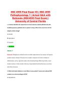 HSC 4555 Final Exam V2 &vert; HSC 4555 &NewLine;Pathophysiology 1 &vert; Actual Q&A with &NewLine;Rationale &lpar;HSC4555 Final Exam&rpar; &vert; &NewLine;University of Central Florida