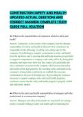 CONSTRUCTION SAFETY AND HEALTH&NewLine;UPDATED ACTUAL QUESTIONS AND&NewLine;CORRECT ANSWERS COMPLETE STUDY&NewLine;GUIDE FULL SOLUTION
