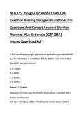 Bundle for NUR125 &sol; NUR 125 Fundamentals of Professional Nursing Exam 1 &comma; 2&comma; 3 and NUR125 Dosage Calculation Exam Questions And Correct Answers &lpar;Verified Answers&rpar; Plus Rationale 2027 Q&A&vert; Instant Download Pdf