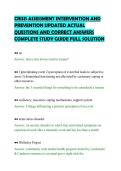 CRISIS ASSESSMENT INTERVENTION AND&NewLine;PREVENTION UPDATED ACTUAL&NewLine;QUESTIONS AND CORRECT ANSWERS&NewLine;COMPLETE STUDY GUIDE FULL SOLUTION&NewLine;