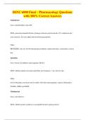 BSNC 6000 Final &ndash; Pharmacology Questions&NewLine;with 100&percnt; Correct Answers