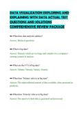 DATA VISUALIZATION EXPLORING AND&NewLine;EXPLAINING WITH DATA ACTUAL TEST&NewLine;QUESTIONS AND SOLUTIONS&NewLine;COMPREHENSIVE REVIEW PACKAGE&NewLine;