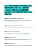 DATA VISUALIZATION EXPLORING AND&NewLine;EXPLAINING WITH DATA UPDATED&NewLine;ACTUAL QUESTIONS AND CORRECT&NewLine;ANSWERS COMPLETE STUDY GUIDE FULL&NewLine;SOLUTION&NewLine;