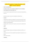 COG170 Analytics Catalog Questions with&NewLine;100&percnt; Correct Answers