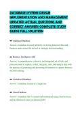 DATABASE SYSTEMS DESIGN IMPLEMENTATION AND MANAGEMENT UPDATED ACTUAL QUESTIONS AND CORRECT ANSWERS COMPLETE STUDY GUIDE FULL SOLUTION&period;pdf&NewLine;&NewLine;