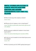 DENTAL HYGIENE APPLICATIONS TO CLINICAL PRACTICE EXAM PREP QUESTIONS AND ANSWERS COMPREHENSIVE STUDY SHEET FULL SOLUTION&period;pdf&NewLine;&NewLine;