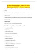 Kansas Jurisprudence Dental Hygiene&NewLine;Questions with 100&percnt; Correct Answers