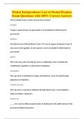Dental Jurisprudence Law in Dental Hygiene&NewLine;Exam Questions with 100&percnt; Correct Answers