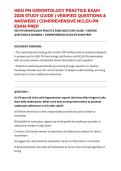 HESI PN GERONTOLOGY PRACTICE EXAM 2026 STUDY GUIDE &vert; VERIFIED QUESTIONS & ANSWERS &vert; COMPREHENSIVE NCLEX-PN EXAM PREP
