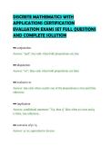 DISCRETE MATHEMATICS WITH&NewLine;APPLICATIONS CERTIFICATION&NewLine;EVALUATION EXAMS SET FULL QUESTIONS&NewLine;AND COMPLETE SOLUTION&NewLine;