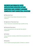 DISCRETE MATHEMATICS WITH&NewLine;APPLICATIONS UPDATED ACTUAL&NewLine;QUESTIONS AND CORRECT ANSWERS&NewLine;COMPLETE STUDY GUIDE FULL SOLUTION