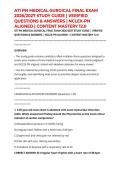 ATI PN MEDICAL-SURGICAL FINAL EXAM 2026&sol;2027 STUDY GUIDE &vert; VERIFIED QUESTIONS & ANSWERS &vert; NCLEX-PN ALIGNED &vert; CONTENT MASTERY 12&period;0