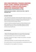 WGU D363 PERSONAL FINANCE 2025&sol;2026 STUDY GUIDE &vert; VERIFIED QUESTIONS & ANSWERS &vert; COMPLETE SOLUTIONS &vert; OBJECTIVE ASSESSMENT PREP