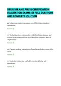 DRUG USE AND ABUSE CERTIFICATION&NewLine;EVALUATION EXAMS SET FULL QUESTIONS&NewLine;AND COMPLETE SOLUTION&NewLine;