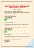 NUR 242 MED SURG EXAM 4 GALEN COLLEGE OF NURSING &vert; &NewLine;LATEST ACTUAL EXAM COMPLETE 200 QUESTIONS WITH &NewLine;CORRECT ANSWERS AND RATIONALES &NewLine;ALREADY GRADED A&plus; 
