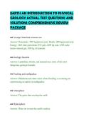 EARTH AN INTRODUCTION TO PHYSICAL&NewLine;GEOLOGY ACTUAL TEST QUESTIONS AND&NewLine;SOLUTIONS COMPREHENSIVE REVIEW&NewLine;PACKAGE