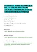 EDUCATIONAL RESEARCH COMPETENCIES&NewLine;FOR ANALYSIS AND APPLICATIONS&NewLine;ACTUAL TEST QUESTIONS AND SOLUTIONS&NewLine;COMPREHENSIVE REVIEW PACKAGE&NewLine;
