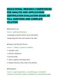 EDUCATIONAL RESEARCH COMPETENCIES&NewLine;FOR ANALYSIS AND APPLICATIONS&NewLine;CERTIFICATION EVALUATION EXAMS SET&NewLine;FULL QUESTIONS AND COMPLETE&NewLine;SOLUTION&NewLine;