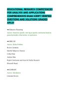 EDUCATIONAL RESEARCH COMPETENCIES&NewLine;FOR ANALYSIS AND APPLICATIONS&NewLine;COMPREHENSIVE EXAM SCRIPT VERIFIED&NewLine;QUESTIONS AND SOLUTIONS GRADED&NewLine;APLUS&NewLine;
